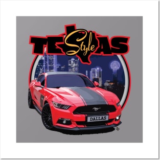 Texas Style Mustang Dallas Posters and Art